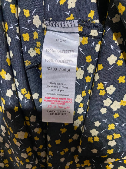 QUIZ |XL| BUST 23| A16| WOMEN'S BLACK & YELLOW DITSY FLORAL WRAP MAXI DRESS
