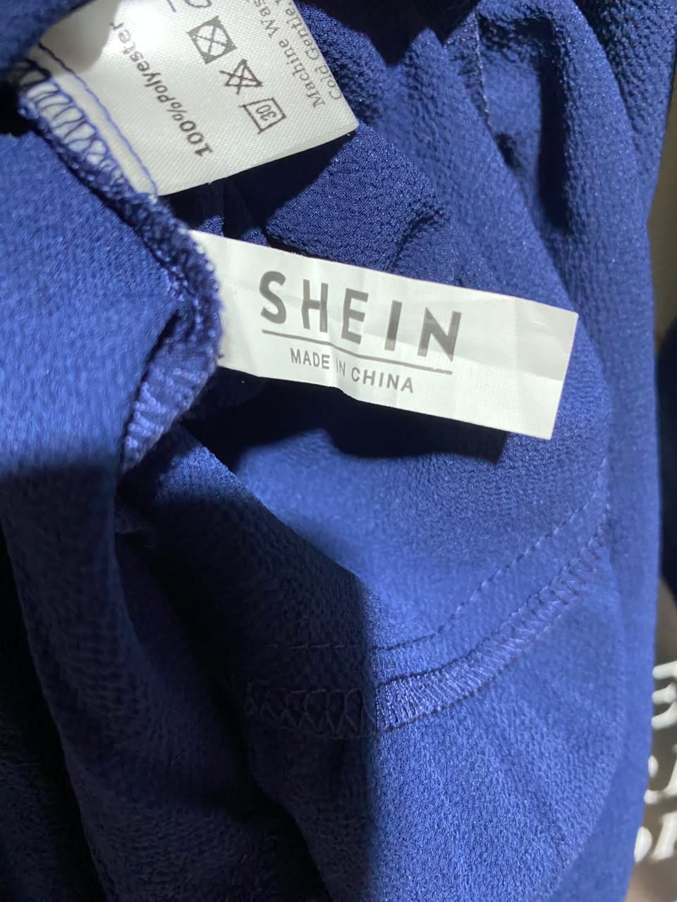 SHEIN |M| BUST 19| A16| WOMEN'S SOLID NAVY BLUE HIGH NECK MAXI DRESS