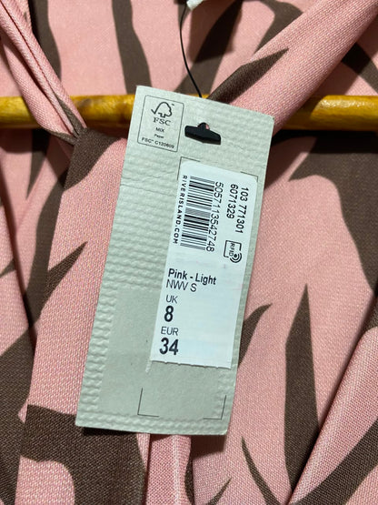 RIVER ISLAND |S| BUST 16| A16| WOMEN'S PINK & BROWN ZEBRA PRINT MAXI DRESS