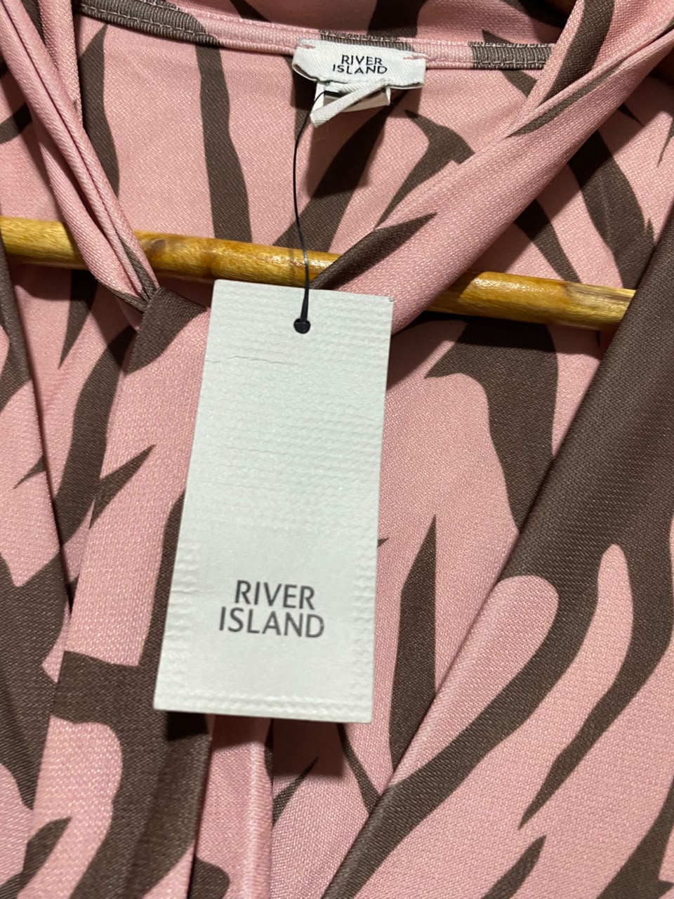 RIVER ISLAND |S| BUST 16| A16| WOMEN'S PINK & BROWN ZEBRA PRINT MAXI DRESS