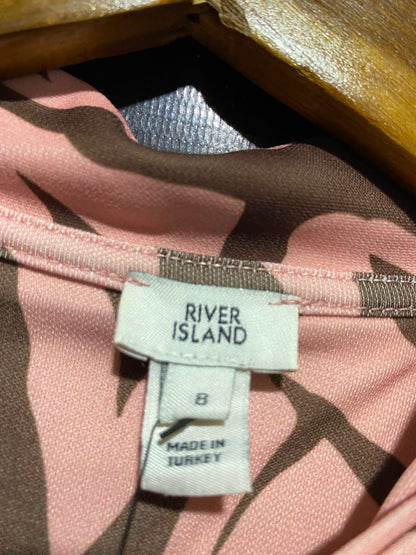 RIVER ISLAND |S| BUST 16| A16| WOMEN'S PINK & BROWN ZEBRA PRINT MAXI DRESS