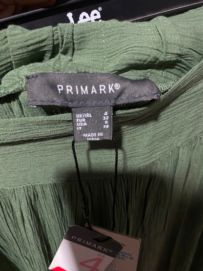 PRIMARK |XS| WAIST 24|A15| SMOCKED ELASTIC HIGH WAIST TIERED BOHO MAXI SKIRT