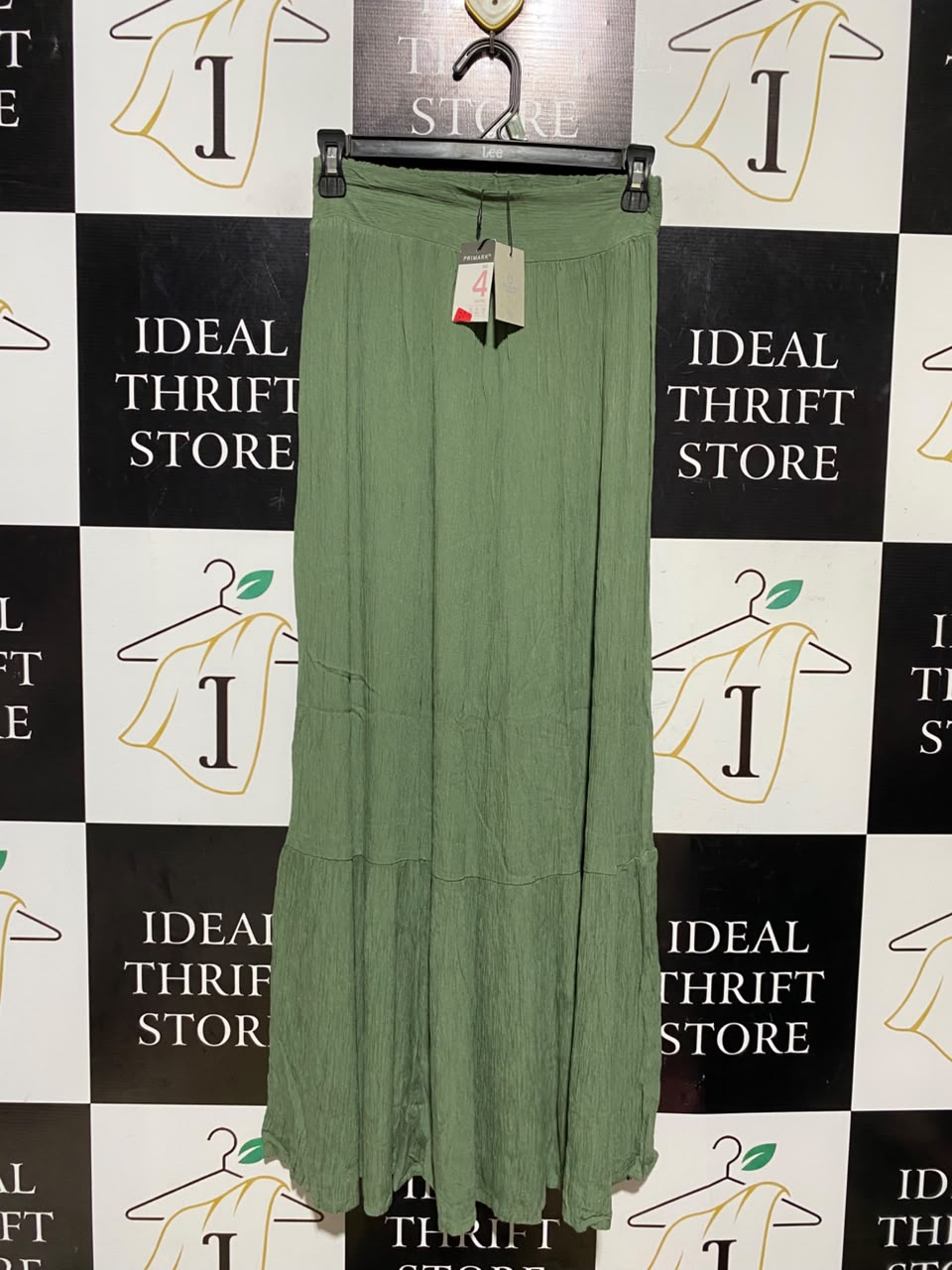 PRIMARK |XS| WAIST 24|A15| SMOCKED ELASTIC HIGH WAIST TIERED BOHO MAXI SKIRT