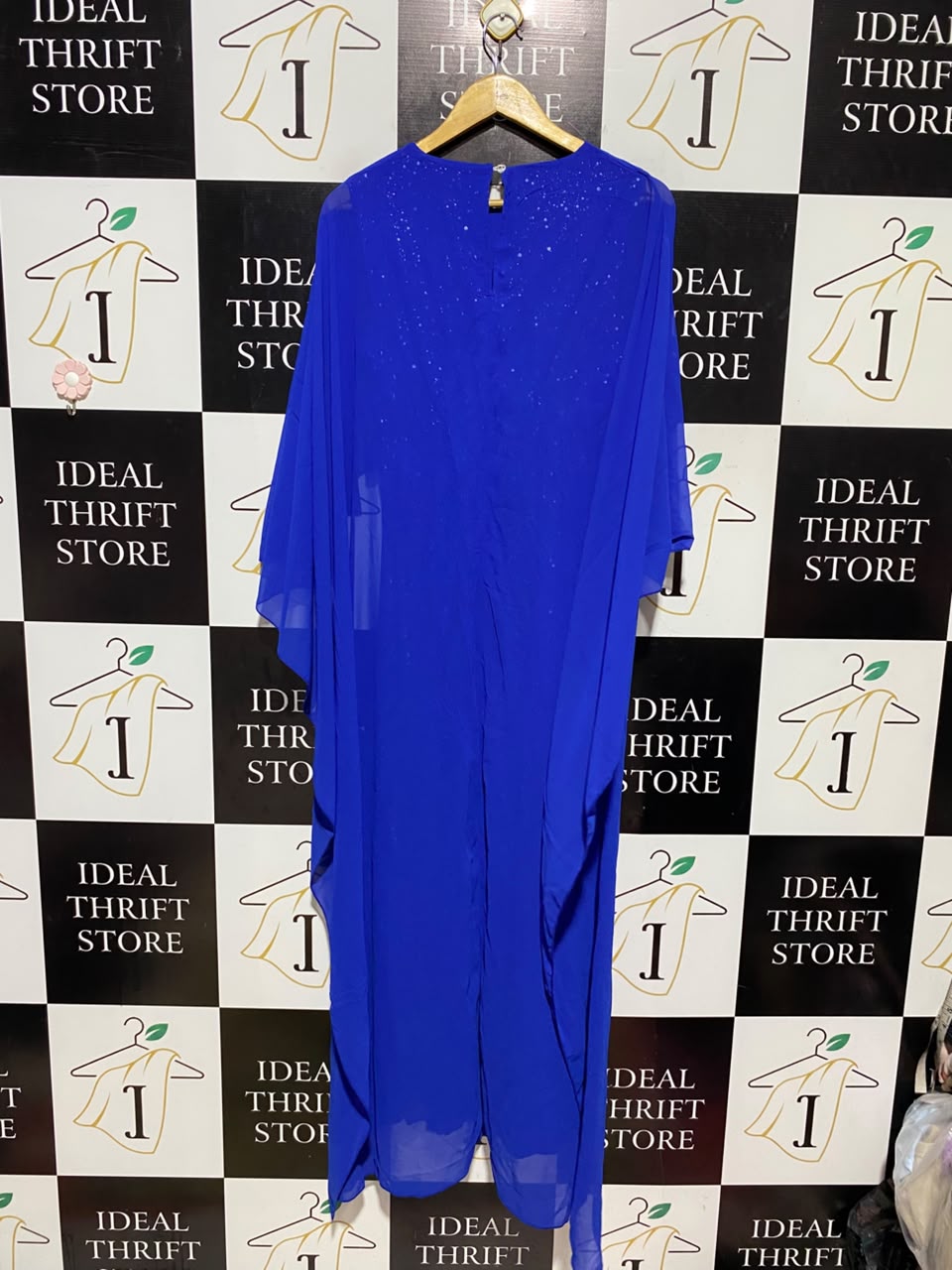 SHEIN |M| BUST 16| A15| WOMEN'S ROYAL BLUE SPARKLY CHIFFON MAXI DRESS