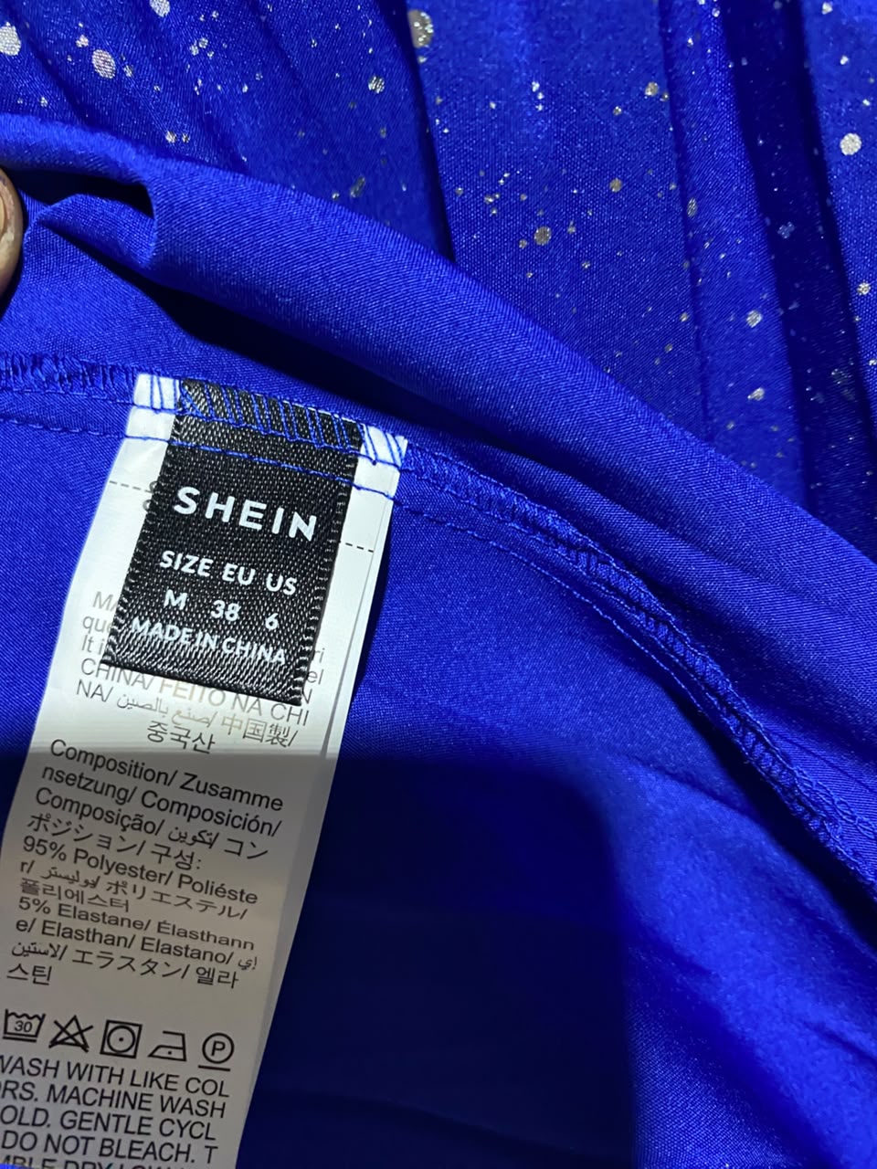 SHEIN |M| BUST 16| A15| WOMEN'S ROYAL BLUE SPARKLY CHIFFON MAXI DRESS