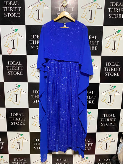 SHEIN |M| BUST 16| A15| WOMEN'S ROYAL BLUE SPARKLY CHIFFON MAXI DRESS