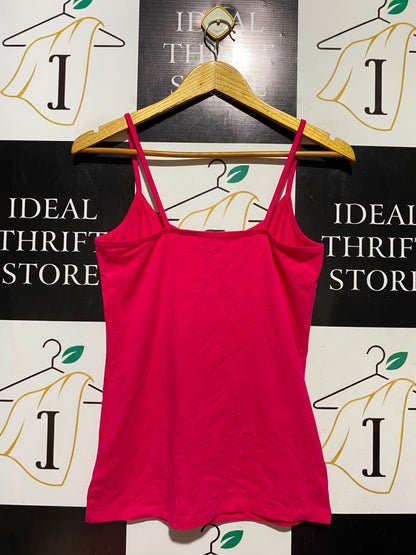 NEXT |S| BUST 15| A15| WOMEN'S SOLID HOT PINK SPAGHETTI STRAP CAMISOLE TANK TOP