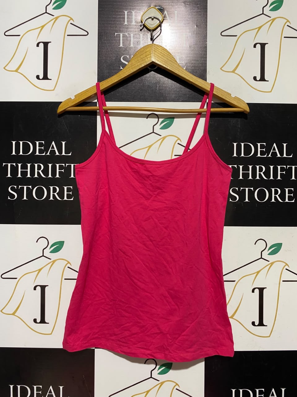 NEXT |S| BUST 15| A15| WOMEN'S SOLID HOT PINK SPAGHETTI STRAP CAMISOLE TANK TOP