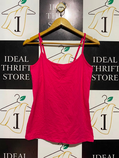 NEXT |S| BUST 15| A15| WOMEN'S SOLID HOT PINK SPAGHETTI STRAP CAMISOLE TANK TOP