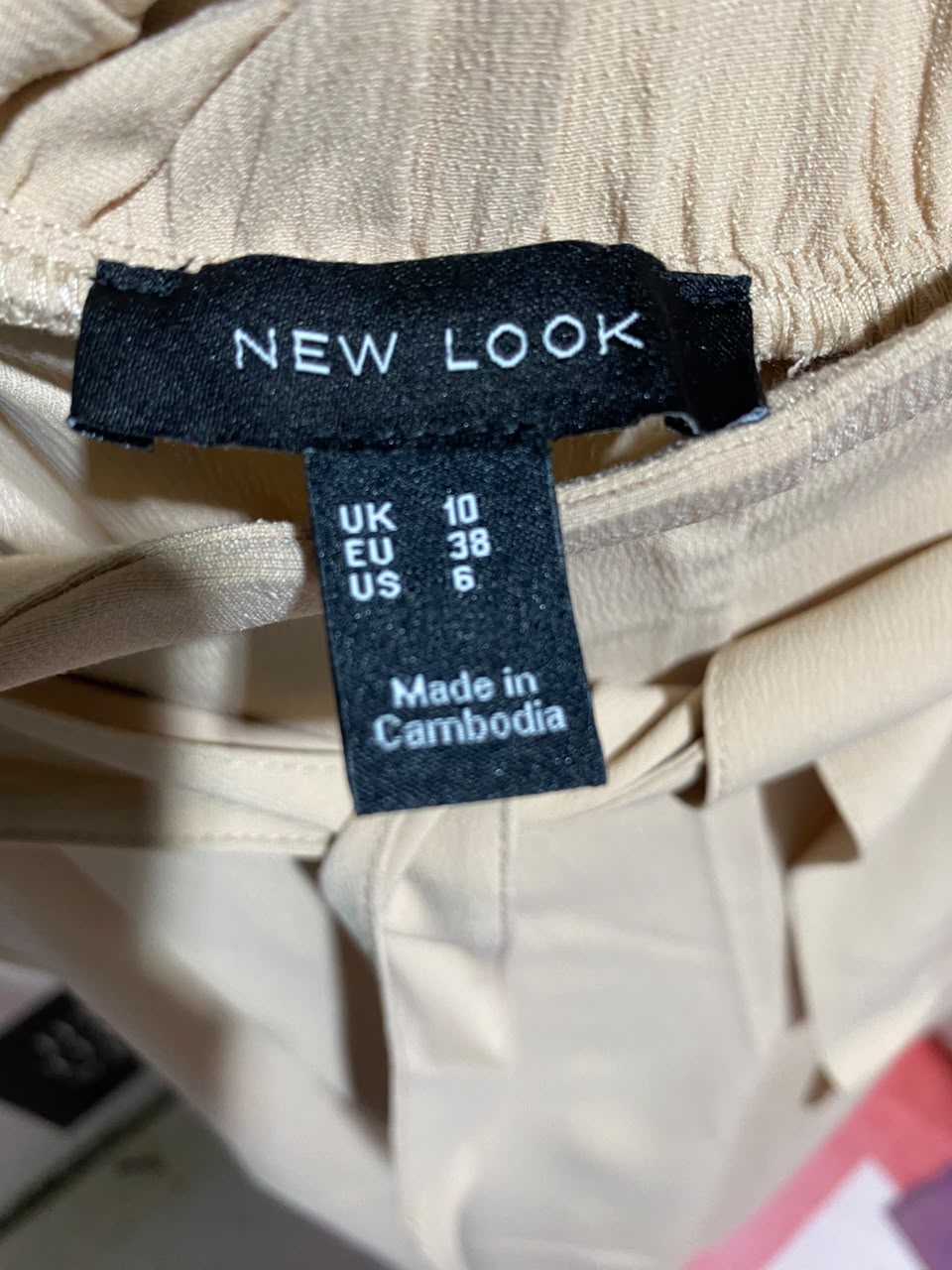 NEW LOOK |M| WAIST 28| A15| WOMEN'S SOLID BEIGE HIGH-WAIST WIDE-LEG TROUSERS