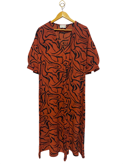 ASOS |L| BUST 20| A17| WOMEN'S STATEMENT ABSTRACT SWIRL PRINT BUTTON-DOWN DRESS