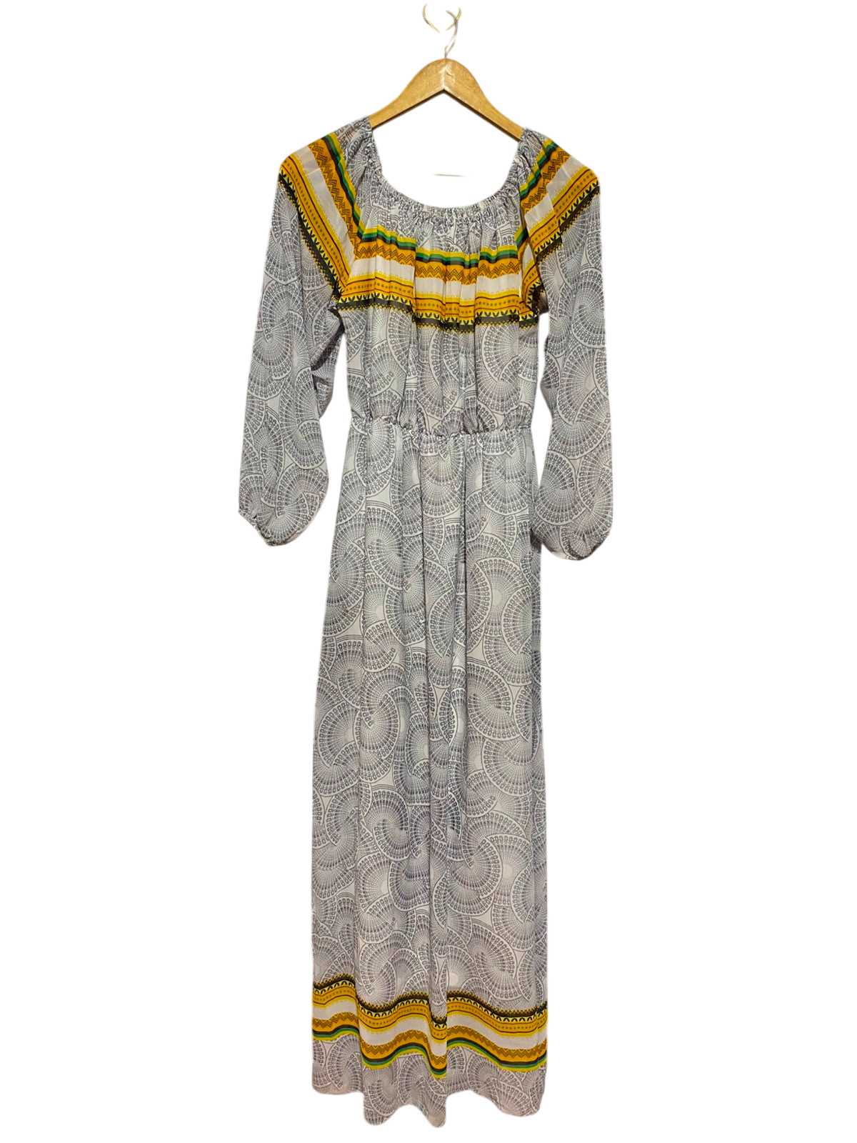 |M| BUST 16| A17| WOMEN'S ETHNIC-INSPIRED GEOMETRIC PRINT MAXI DRESS