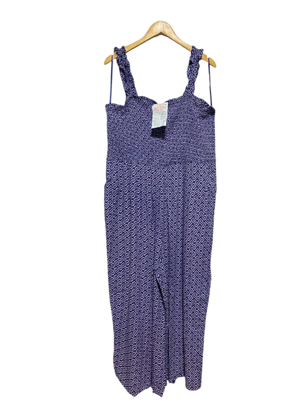 PEACOCKS |L| BUST | A17| WOMEN'S GEOMETRIC PRINT SMOCKED JUMPSUIT