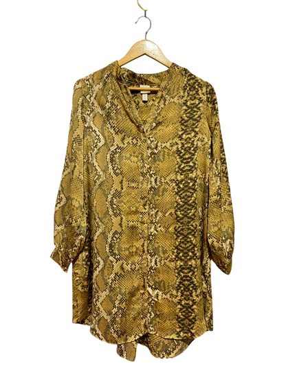 H&M |M| BUST 21| A17| WOMEN'S BOLD SNAKE PRINT LONG-SLEEVE BUTTON-DOWN SHIRT
