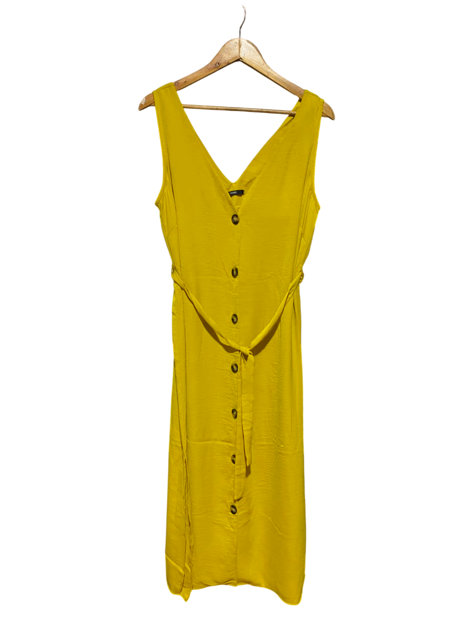 GEORGE |L| BUST 19| A17| WOMEN'S SUNNY YELLOW BUTTON-DOWN MIDI DRESS