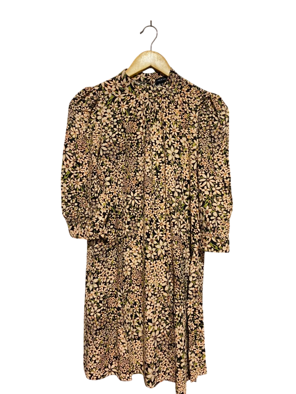 NEW LOOK |S| BUST 16| A17| WOMEN'S VINTAGE-STYLE FLORAL PRINT HIGH-NECK DRESS
