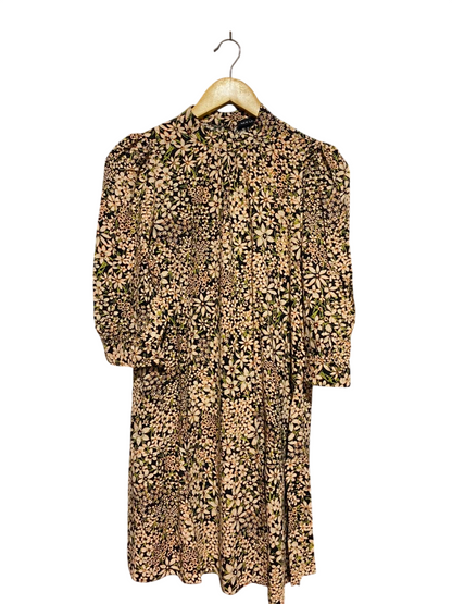 NEW LOOK |S| BUST 16| A17| WOMEN'S VINTAGE-STYLE FLORAL PRINT HIGH-NECK DRESS