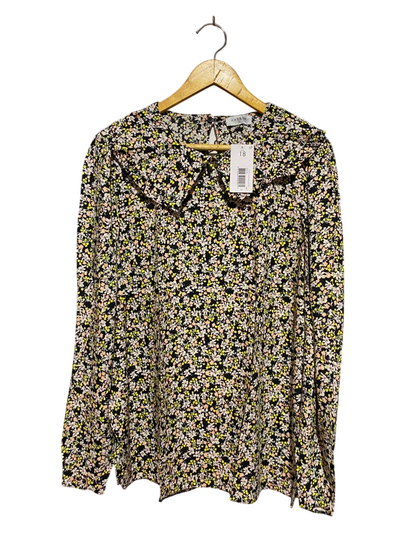 PAPAYA |L| BUST 23| A17| WOMEN'S VINTAGE-INSPIRED FLORAL PRINT COLLARED BLOUSE
