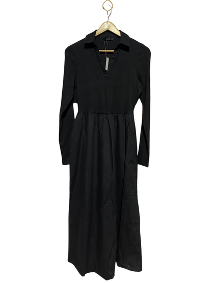 GEORGE |S| BUST 16| A17| WOMEN'S CLASSIC BLACK LONG-SLEEVE MAXI SHIRT DRESS