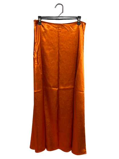 SHEIN |L| WAIST 31| A17| ELEGANT BURNT ORANGE SATIN SILK MAXI SKIRT FOR WOMEN