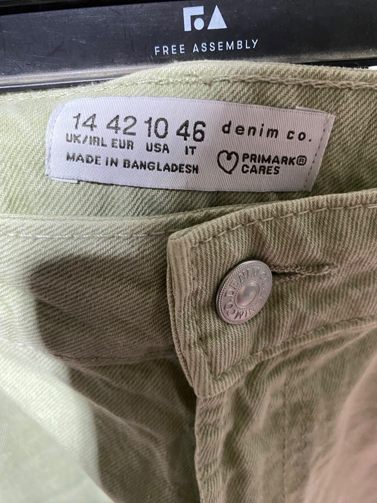 PRIMARK CARES |M| WAIST 30| A17| WOMEN'S SAGE GREEN HIGH-WAISTED MOM SHORTS