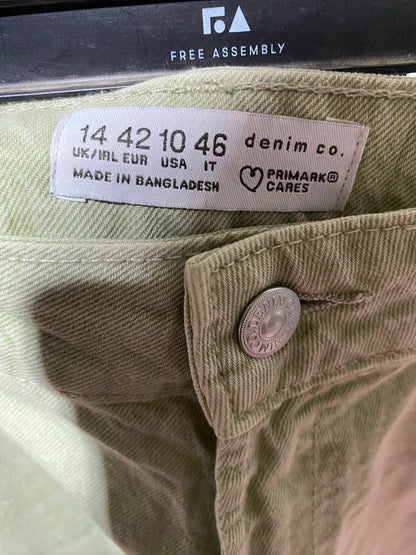 PRIMARK CARES |M| WAIST 30| A17| WOMEN'S SAGE GREEN HIGH-WAISTED MOM SHORTS
