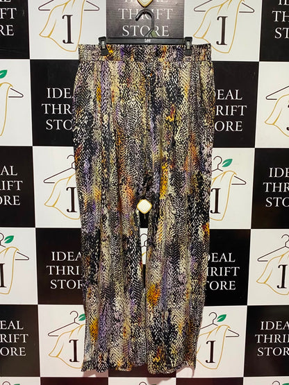 RIVER ISLAND |XL| WAIST 34| A17| WOMEN'S STYLISH ANIMAL PRINT RELAXED-FIT TROUSERS