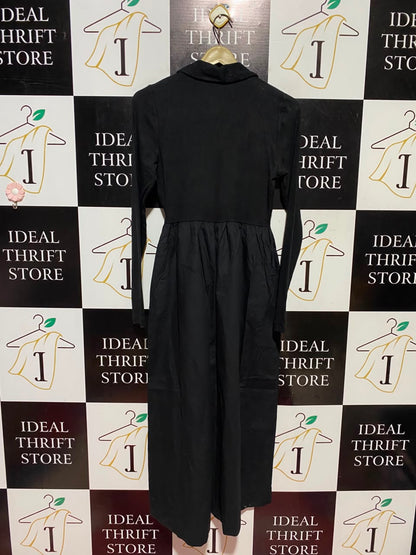GEORGE |S| BUST 16| A17| WOMEN'S CLASSIC BLACK LONG-SLEEVE MAXI SHIRT DRESS