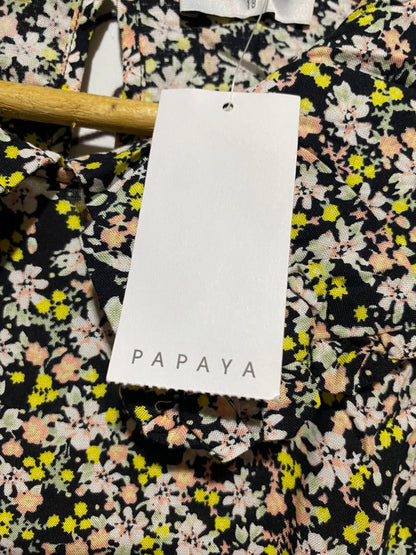 PAPAYA |L| BUST 23| A17| WOMEN'S VINTAGE-INSPIRED FLORAL PRINT COLLARED BLOUSE