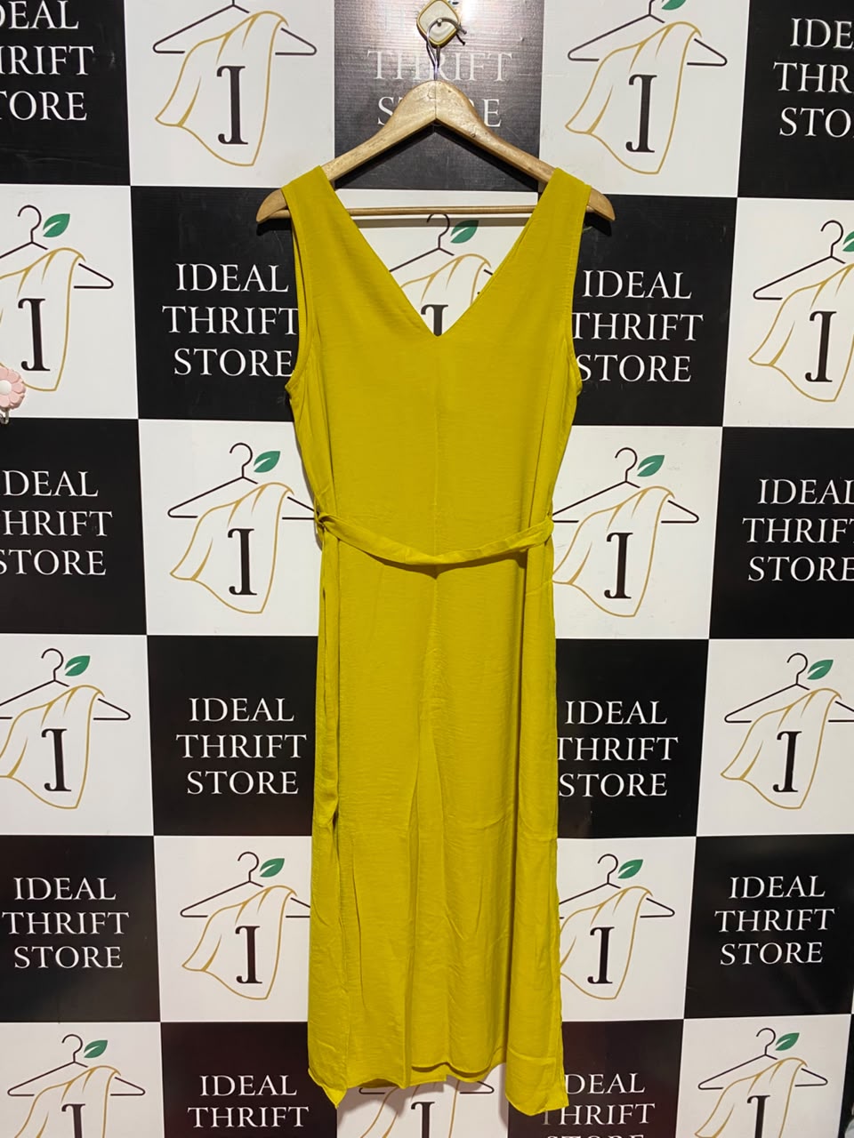 GEORGE |L| BUST 19| A17| WOMEN'S SUNNY YELLOW BUTTON-DOWN MIDI DRESS