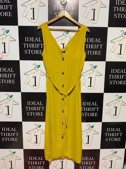 GEORGE |L| BUST 19| A17| WOMEN'S SUNNY YELLOW BUTTON-DOWN MIDI DRESS