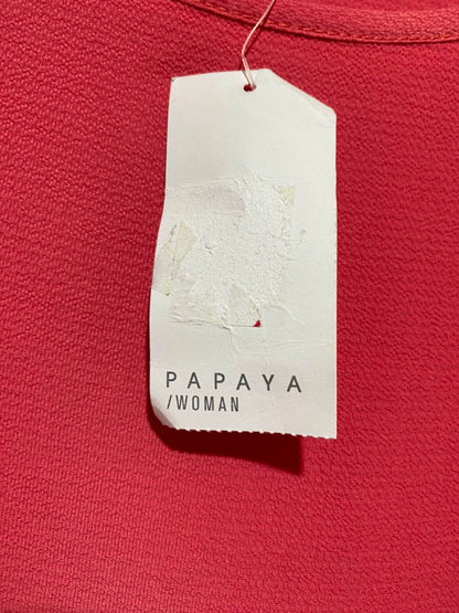 PAPAYA |XL| BUST 22| A17| WOMEN'S VIBRANT CORAL PINK LONG-SLEEVE BLOUSE