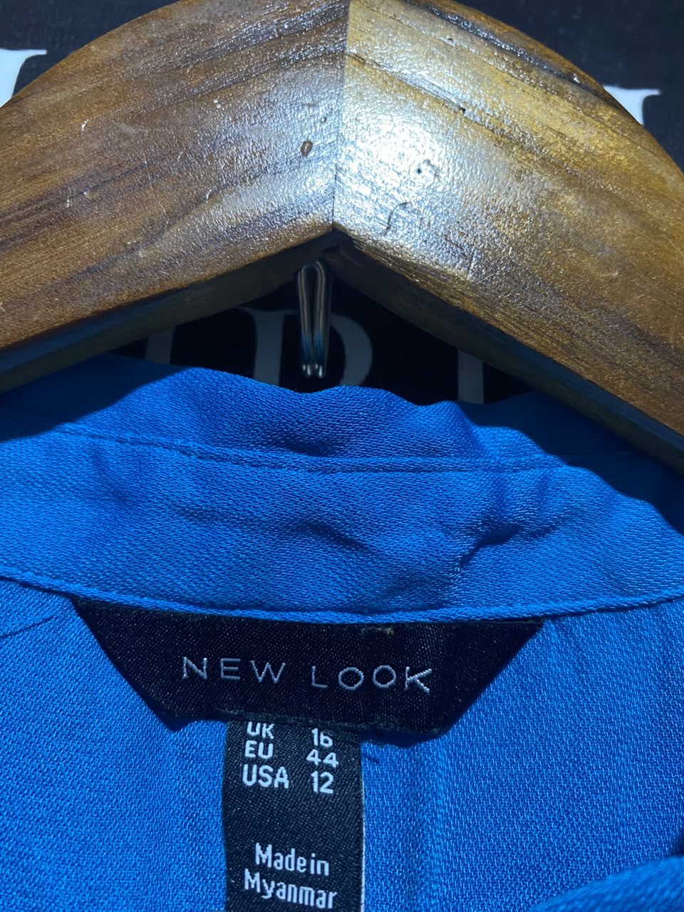 NEW LOOK |L| BUST 20| A17| WOMEN'S VIBRANT BLUE LONG-SLEEVE BUTTON-DOWN SHIRT DRESS