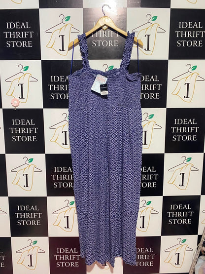 PEACOCKS |L| BUST | A17| WOMEN'S GEOMETRIC PRINT SMOCKED JUMPSUIT