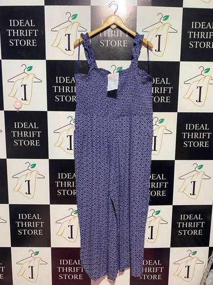 PEACOCKS |L| BUST | A17| WOMEN'S GEOMETRIC PRINT SMOCKED JUMPSUIT