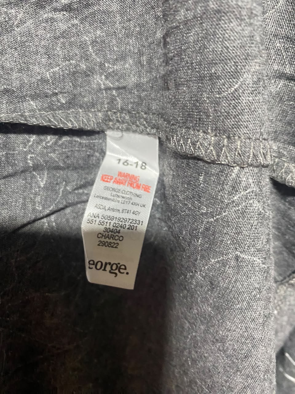 CALM X COSY |L| BUST 21| A17| WOMEN'S CASUAL GREY FLORAL OUTLINE BUTTON-DOWN DRESS