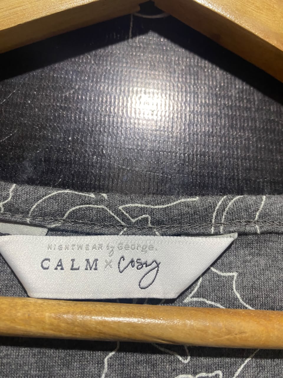 CALM X COSY |L| BUST 21| A17| WOMEN'S CASUAL GREY FLORAL OUTLINE BUTTON-DOWN DRESS