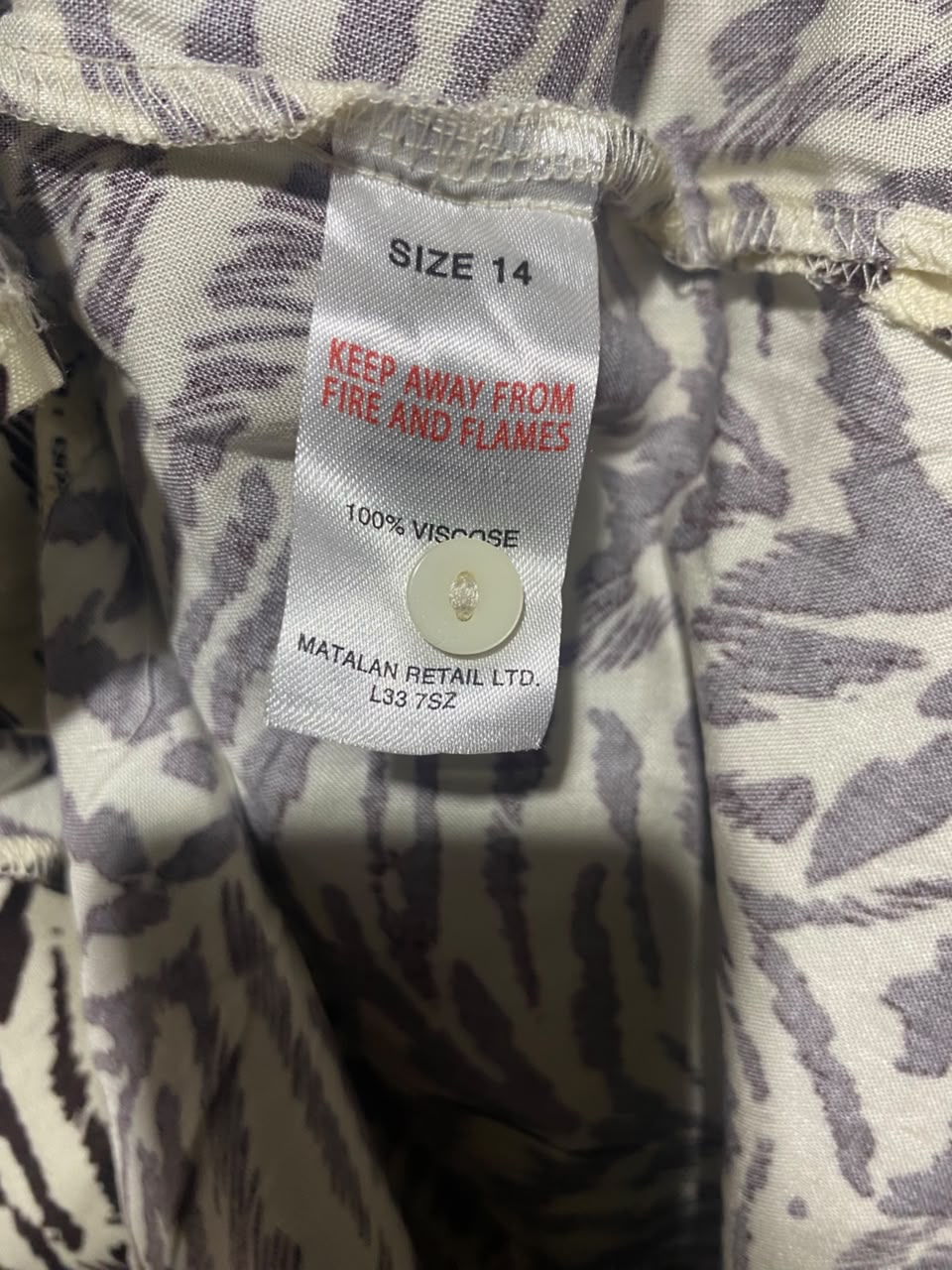 PAPAYA |L| BUST 20| A16| WOMEN'S ZEBRA PRINT BUTTON-DOWN SHIRT DRESS