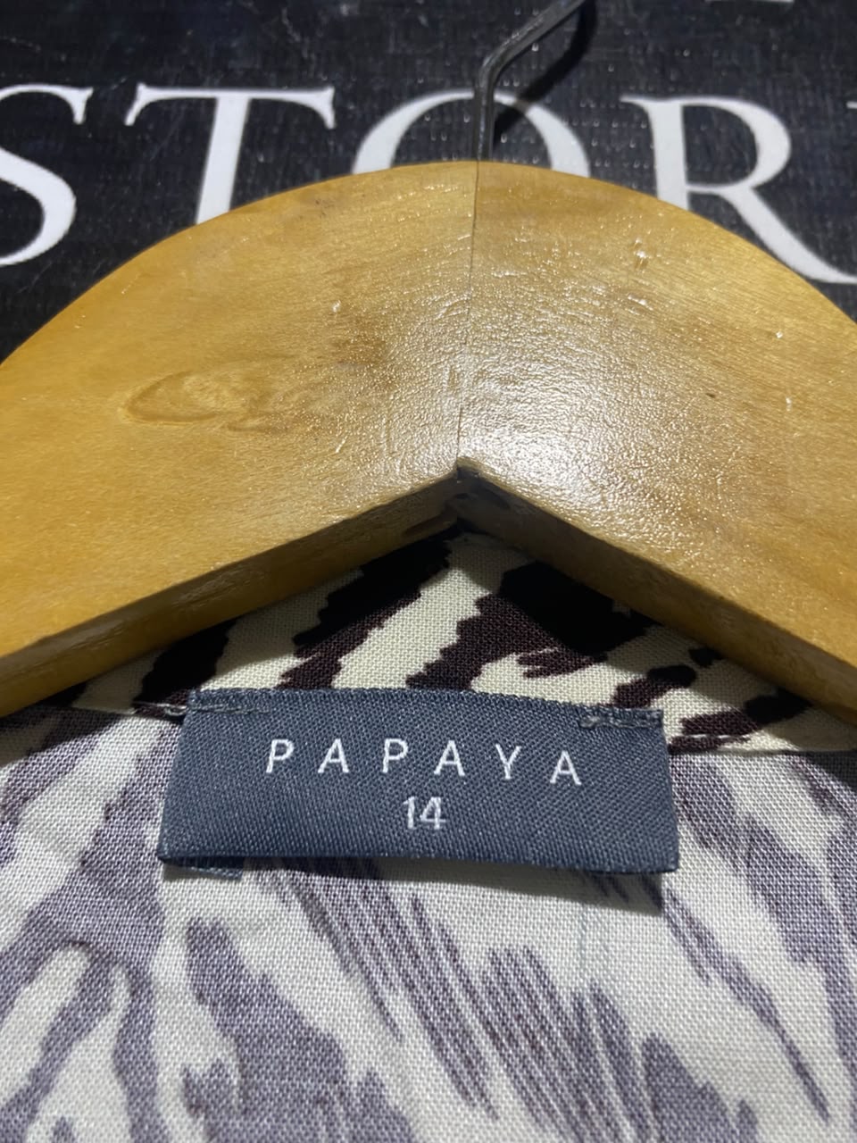 PAPAYA |L| BUST 20| A16| WOMEN'S ZEBRA PRINT BUTTON-DOWN SHIRT DRESS