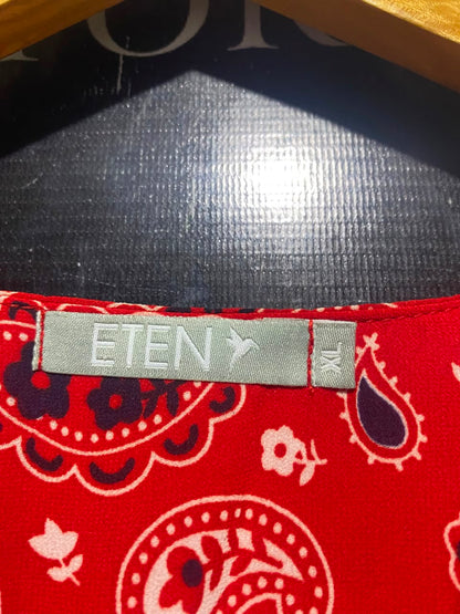 ETEN |XL| BUST 18| A16| WOMEN'S VIBRANT RED PAISLEY PRINT MAXI DRESS