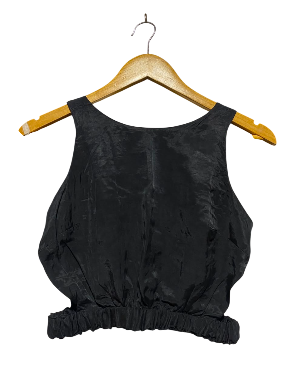 TOP SHOP |S| BUST 15| A17| WOMEN'S BLACK ELASTICATED HEM SLEEVELESS TOP