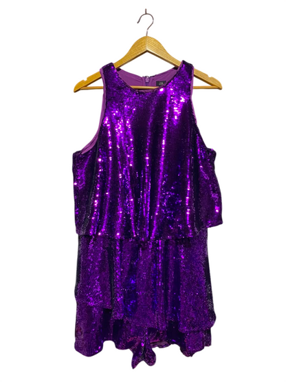 RIVER ISLAND |L| BUST 19| A18| VIBRANT PURPLE SEQUINED TIERED PARTY DRESS
