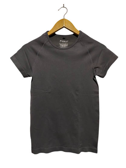 PRIMARK |S| BUST 14| A18| WOMEN’S CHARCOAL GREY SEAMLESS WORKOUT T-SHIRT