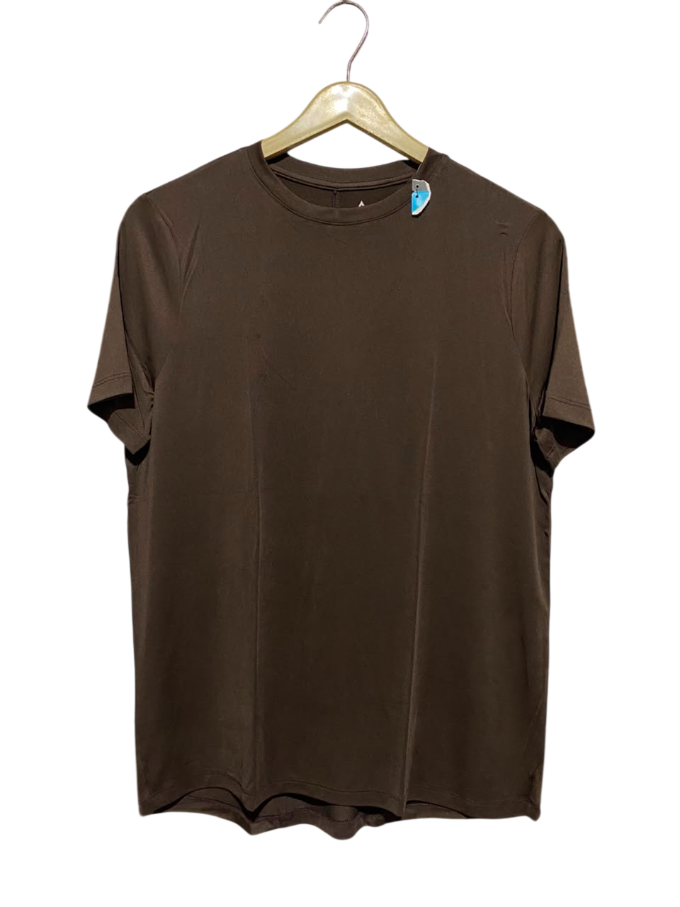 TU WOMAN |M| BUST 19| ESSENTIAL SOLID DARK BROWN CREW-NECK T-SHIRT
