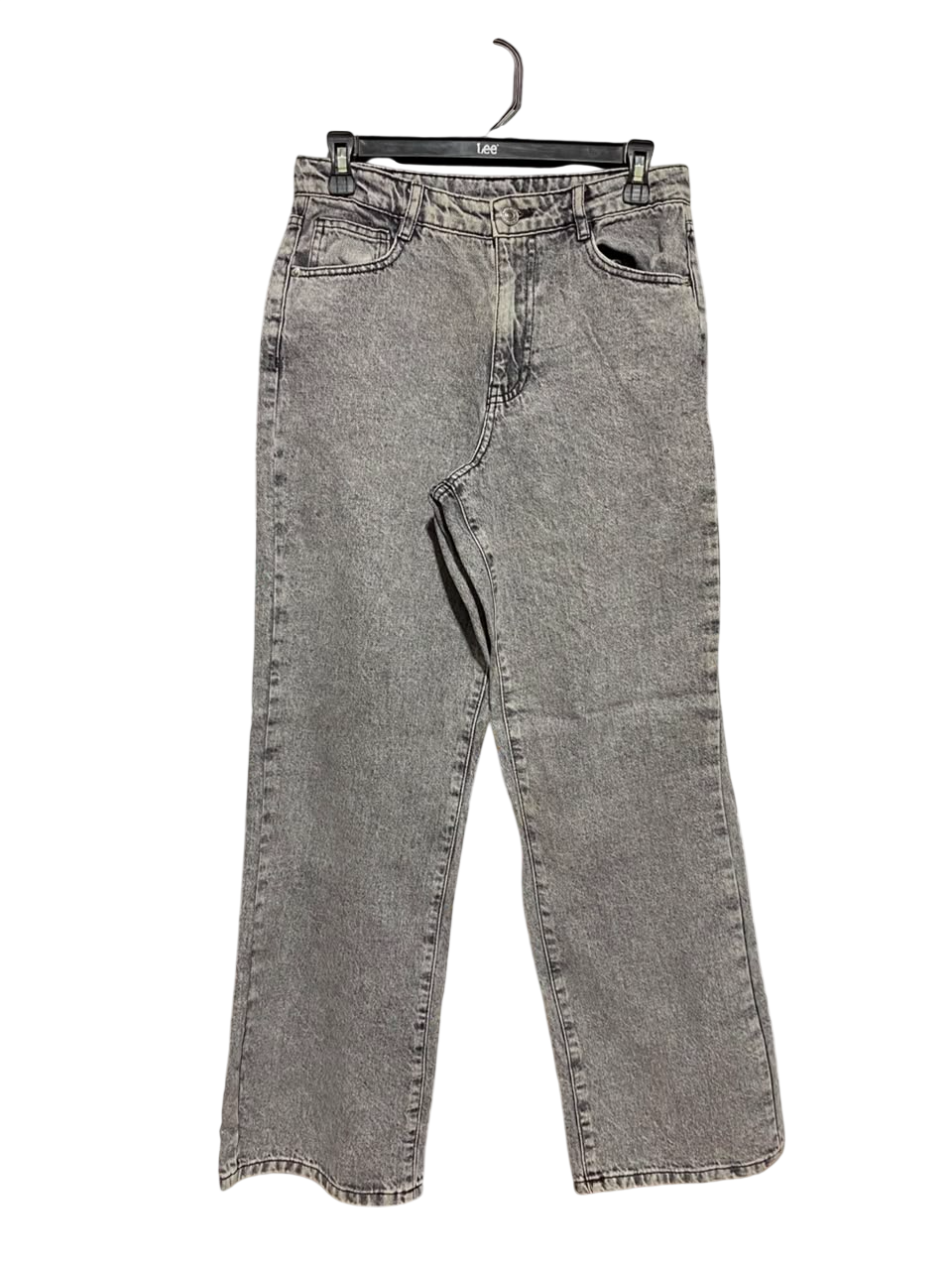 I GIRL & WEAR |M| WAIST 28| A18| WOMEN’S GREY VINTAGE-WASH STRAIGHT-LEG JEANS