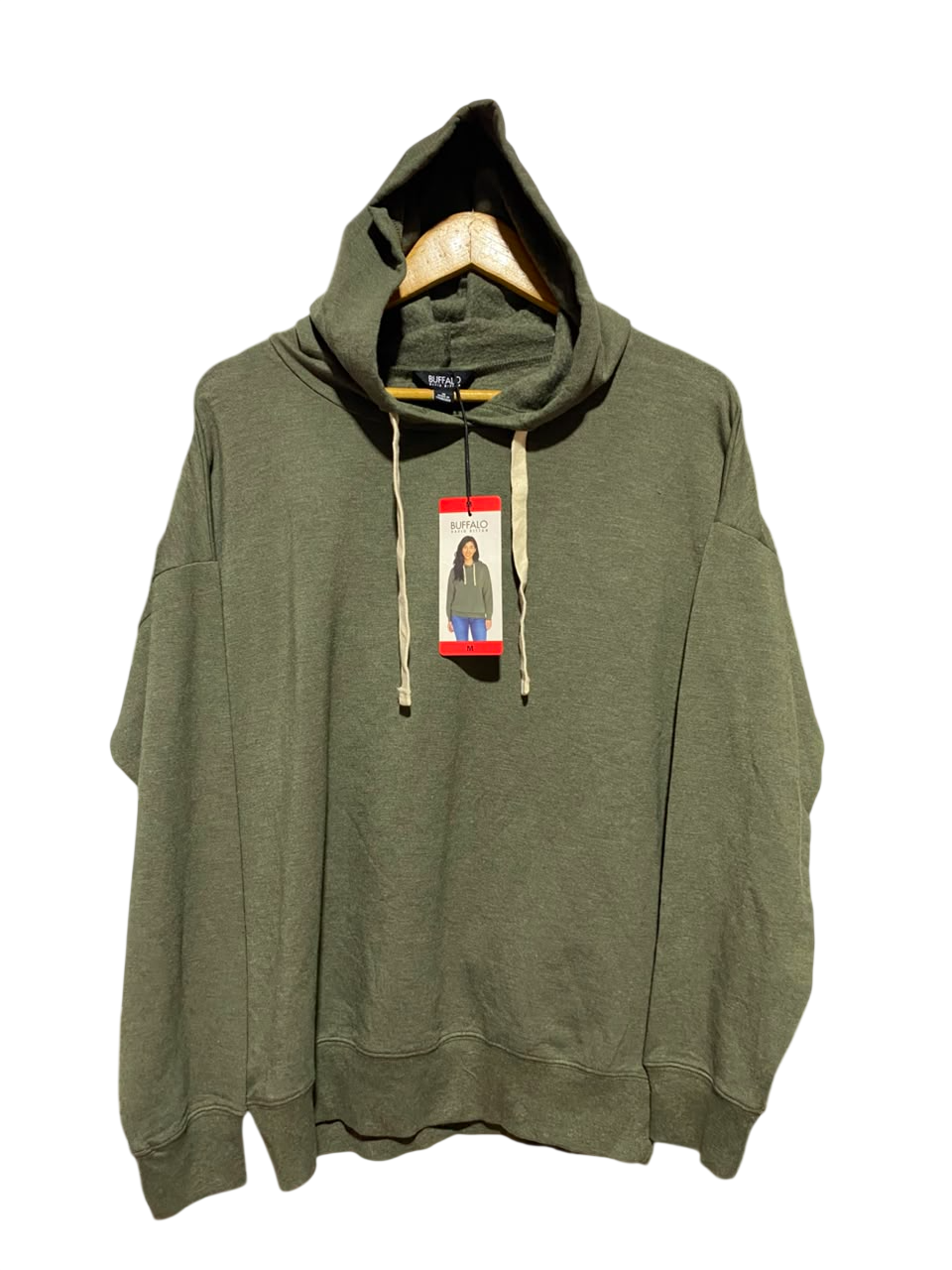 BUFFALO |M| BUST 23| A18| BITTON WOMEN’S OLIVE GREEN OVERSIZED HOODIE