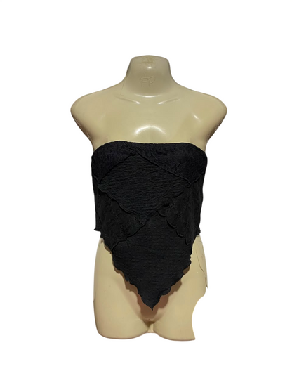 PRIMARK |M| BUST 15| A18| WOMEN’S BLACK TEXTURED STRAPLESS BANDAU TUBE TOP