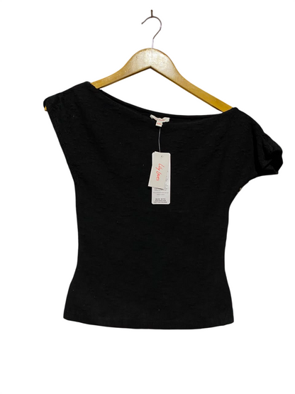 LILY LOVES |S| BUST 14| A18| WOMEN’S BLACK OFF-SHOULDER KNIT TOP - AUSTRALIAN COTTON BLEND