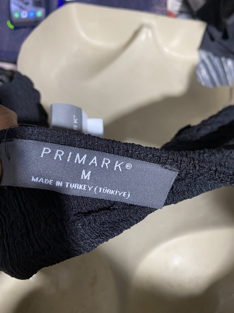 PRIMARK |M| BUST 15| A18| WOMEN’S BLACK TEXTURED STRAPLESS BANDAU TUBE TOP