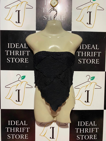 PRIMARK |M| BUST 15| A18| WOMEN’S BLACK TEXTURED STRAPLESS BANDAU TUBE TOP